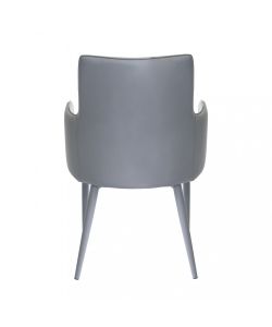 Cosma Poltrona Camille Grigio Chiaro Ecopelle con Braccioli 56x54x89 cm