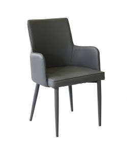 Cosma Poltrona Camille Grigio scuro Ecopelle con braccioli 56x54x89 cm