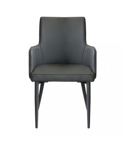 Cosma Poltrona Camille Grigio scuro Ecopelle con braccioli 56x54x89 cm