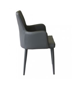 Cosma Poltrona Camille Grigio scuro Ecopelle con braccioli 56x54x89 cm