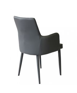 Cosma Poltrona Camille Grigio scuro Ecopelle con braccioli 56x54x89 cm