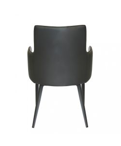 Cosma Poltrona Camille Grigio scuro Ecopelle con braccioli 56x54x89 cm