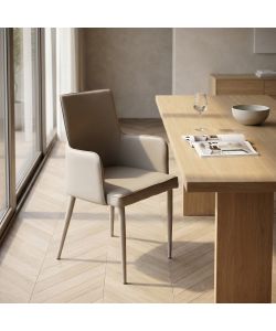 Cosma Poltrona Camille Tortora Ecopelle Con Braccioli 56x54x89 cm
