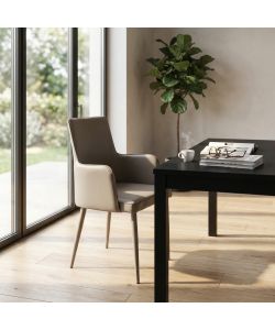 Cosma Poltrona Camille Tortora Ecopelle Con Braccioli 56x54x89 cm