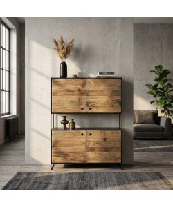 Cosma Mobile Soggiorno in Legno Marrone 100x40x131 cm Anselm