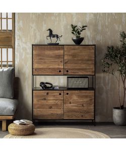 Cosma Mobile Soggiorno in Legno Marrone 100x40x131 cm Anselm
