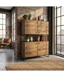 Cosma Mobile Soggiorno in Legno Marrone 100x40x131 cm Anselm