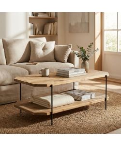 Cosma Tavolino Arnold in Legno di Pino Marrone 120x61x43 cm