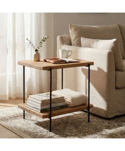 Cosma Tavolino Basso Marrone in Legno di Pino Rettangolare 50x42 cm