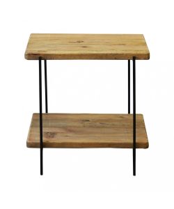 Cosma Tavolino Basso Marrone in Legno di Pino Rettangolare 50x42 cm