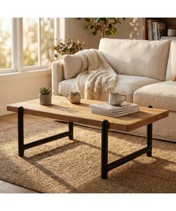 Cosma Tavolino Beaumont in Legno di Pino Marrone 135x74,5x40 h