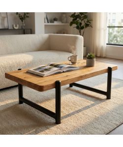 Cosma Tavolino Beaumont in Legno di Pino Marrone 135x74,5x40 h