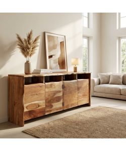Cosma Mobile Byron Credenza in Legno di Acacia Marrone 180x40x80