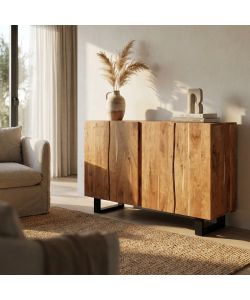 Cosma Mobile Caesar in Acacia e Metallo 150x45x90 cm Marrone
