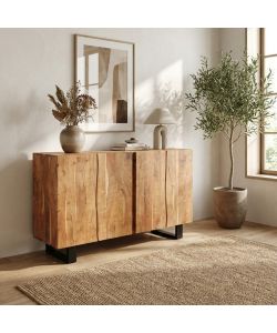 Cosma Mobile Caesar in Acacia e Metallo 150x45x90 cm Marrone