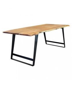 Cosma Tavolo Carlton Rettangolare 200x100 cm Marrone Acacia Metallo