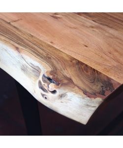 Cosma Tavolo Carlton Rettangolare 200x100 cm Marrone Acacia Metallo