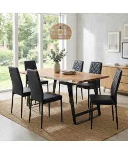 Cosma Tavolo Carlton Rettangolare 200x100 cm Marrone Acacia Metallo