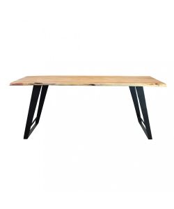 Cosma Tavolo Carlton Rettangolare 200x100 cm Marrone Acacia Metallo