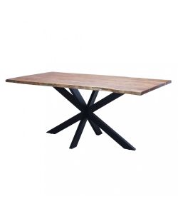 Cosma Tavolo da Pranzo 180x90 cm in Metallo e Legno Marrone Moderno