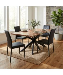 Cosma Tavolo da Pranzo 180x90 cm in Metallo e Legno Marrone Moderno