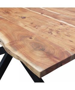 Cosma Tavolo da Pranzo 180x90 cm in Metallo e Legno Marrone Moderno