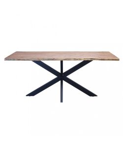 Cosma Tavolo da Pranzo 180x90 cm in Metallo e Legno Marrone Moderno
