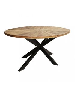 Cosma Tavolo Ovale Colton 220 x 120 cm Marrone in Acacia e Metallo