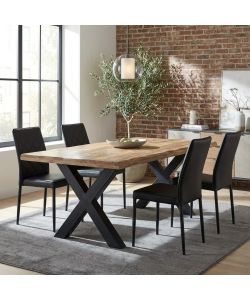 Cosma Tavolo Conrad 200x100 cm in Legno e Metallo Marrone e Nero