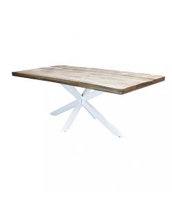 Cosma Tavolo da Pranzo Rettangolare 200x100 cm Bianco in Mango e Metallo