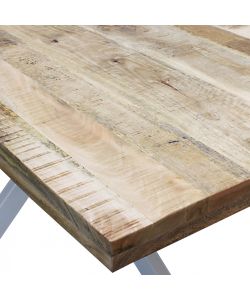 Cosma Tavolo da Pranzo Rettangolare 200x100 cm Bianco in Mango e Metallo