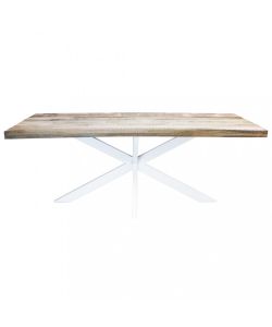 Cosma Tavolo da Pranzo Rettangolare 200x100 cm Bianco in Mango e Metallo