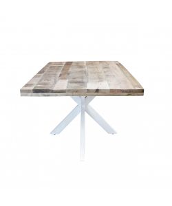 Cosma Tavolo da Pranzo Rettangolare 200x100 cm Bianco in Mango e Metallo