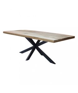 Cosma Tavolo da Pranzo Rettangolare 200x100 cm Nero in Mango e Metallo