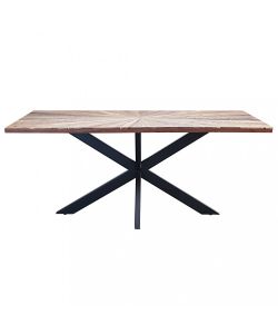 Cosma Tavolo Rettangolare 180 x 90 cm Nero in Acacia e Metallo