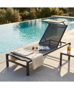 Cosma Lettino Prendisole Antracite 195x78x32cm Struttura Alluminio