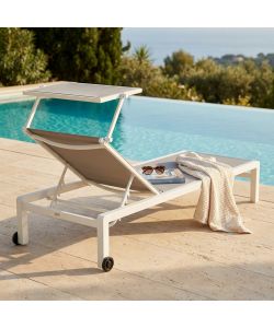 Cosma Lettino Madison Prendisole Bianco 195x78 cm con Tettuccio