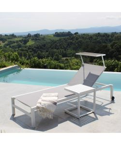 Cosma Lettino Madison Prendisole Bianco 195x78 cm con Tettuccio