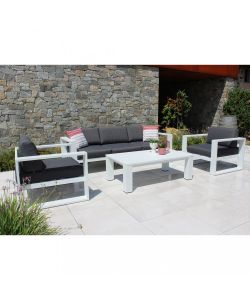 Cosma Salotto da Giardino 3 Pezzi Bianco con Cuscini Comfort