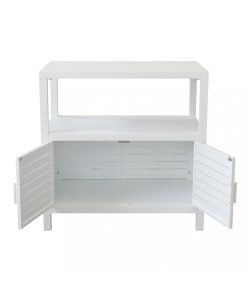 Cosma Mobiletto da Esterno Bianco 90x55x90 cm in Alluminio Rettangolare