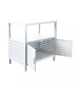 Cosma Mobiletto da Esterno Bianco 90x55x90 cm in Alluminio Rettangolare