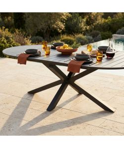 Cosma Tavolo Rotondo Allungabile 150/204 cm Antracite da Giardino