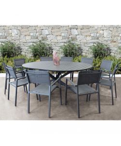 Cosma Tavolo Rotondo Allungabile 150/204 cm Antracite da Giardino