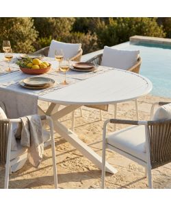 Cosma Tavolo Rotondo Camelot Allungabile 150/200 cm Bianco Alluminio