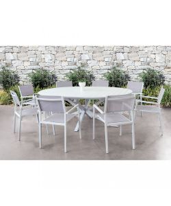 Cosma Tavolo Rotondo Camelot Allungabile 150/200 cm Bianco Alluminio