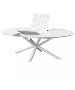 Cosma Tavolo Rotondo Camelot Allungabile 150/200 cm Bianco Alluminio