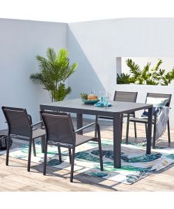 Cosma Tavolo Estensibile 100/150 x 150 cm Antracite Alluminio