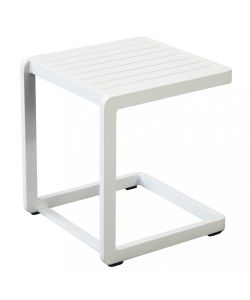 Cosma Tavolino da Giardino Quadrato 40x40x45 cm Bianco in Alluminio