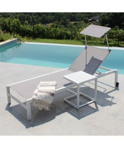 Cosma Tavolino da Giardino Quadrato 40x40x45 cm Bianco in Alluminio