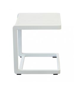 Cosma Tavolino da Giardino Quadrato 40x40x45 cm Bianco in Alluminio